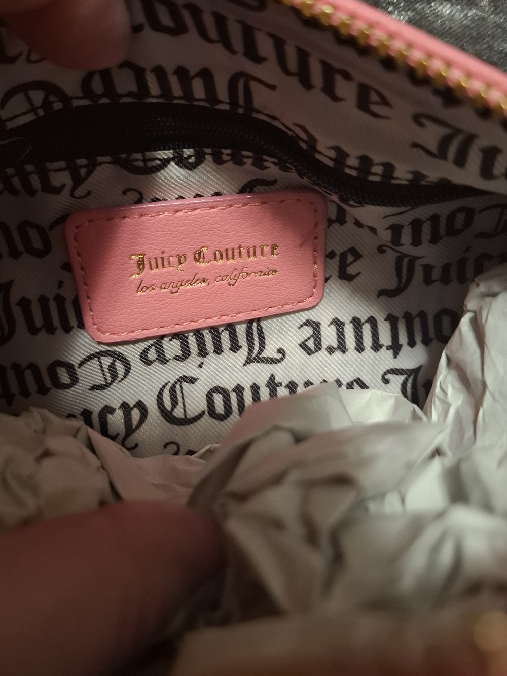 Juicy Couture Coral Pink Rhinestone Logo Shoulder Bag - Picture 7 of 10